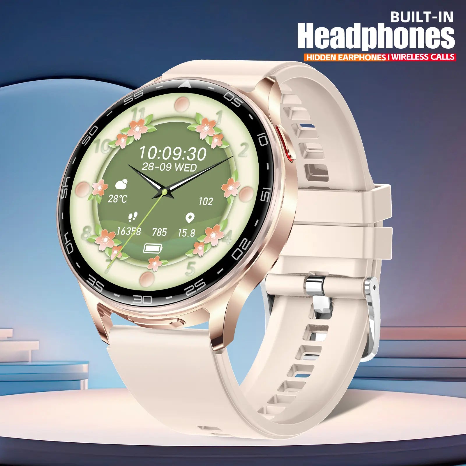 Multifunctional Smart Watches for Women Men with Earbuds & Shell Strap, Wirelss Calls(Answer&Make), 1.39'' HD Screen Smartwatch with IP67 Waterproof Muisc Player Magenatic Charging for Ios Android Smartphones for Holiday Gifts