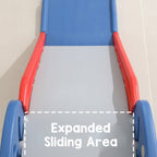 Toddler Indoor Slide For 0 To 3 Years Old Easy Assembly Dinosaur Shape Foldable Slide With Basketball Hoop Stairs Blue