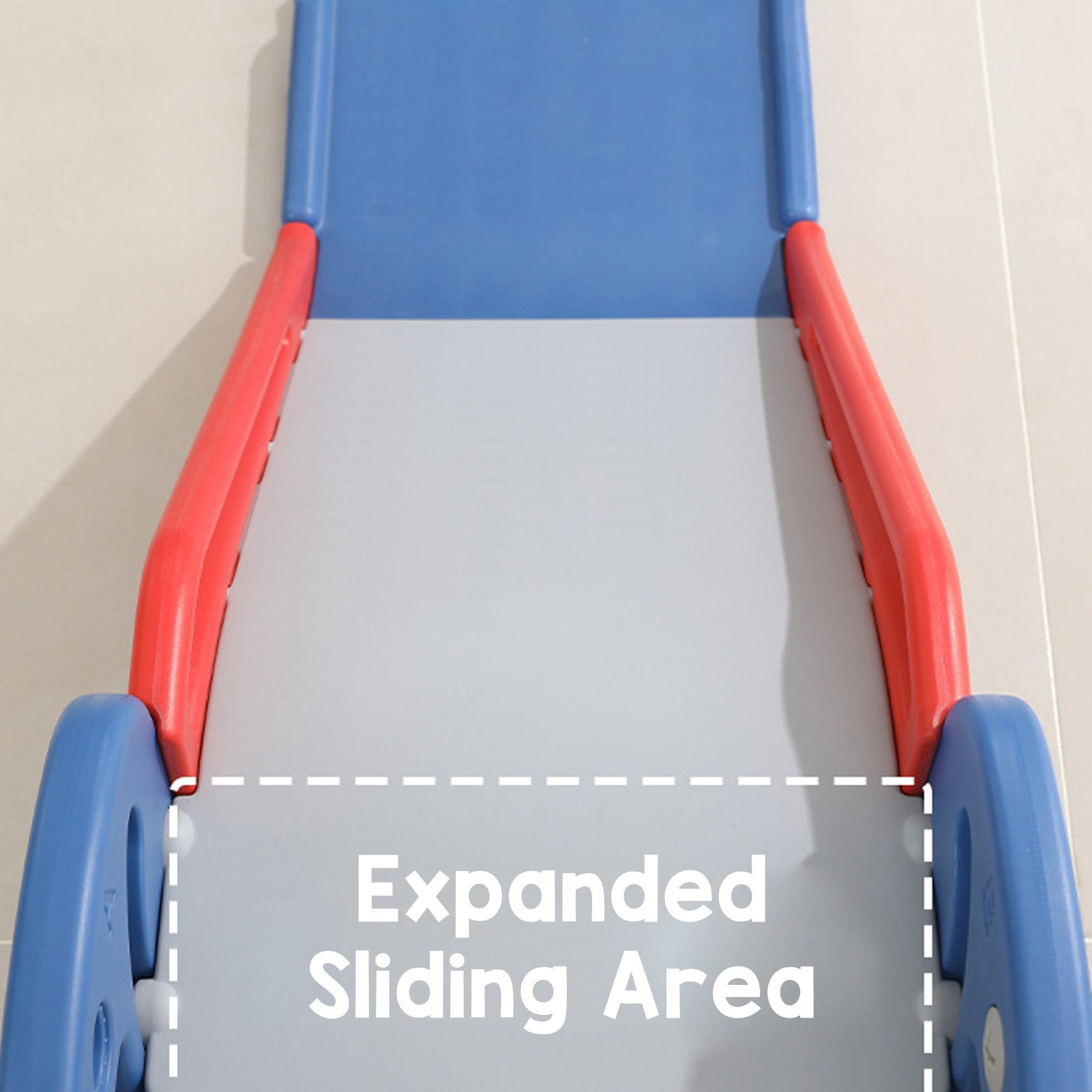 Toddler Indoor Slide For 0 To 3 Years Old Easy Assembly Dinosaur Shape Foldable Slide With Basketball Hoop Stairs Blue