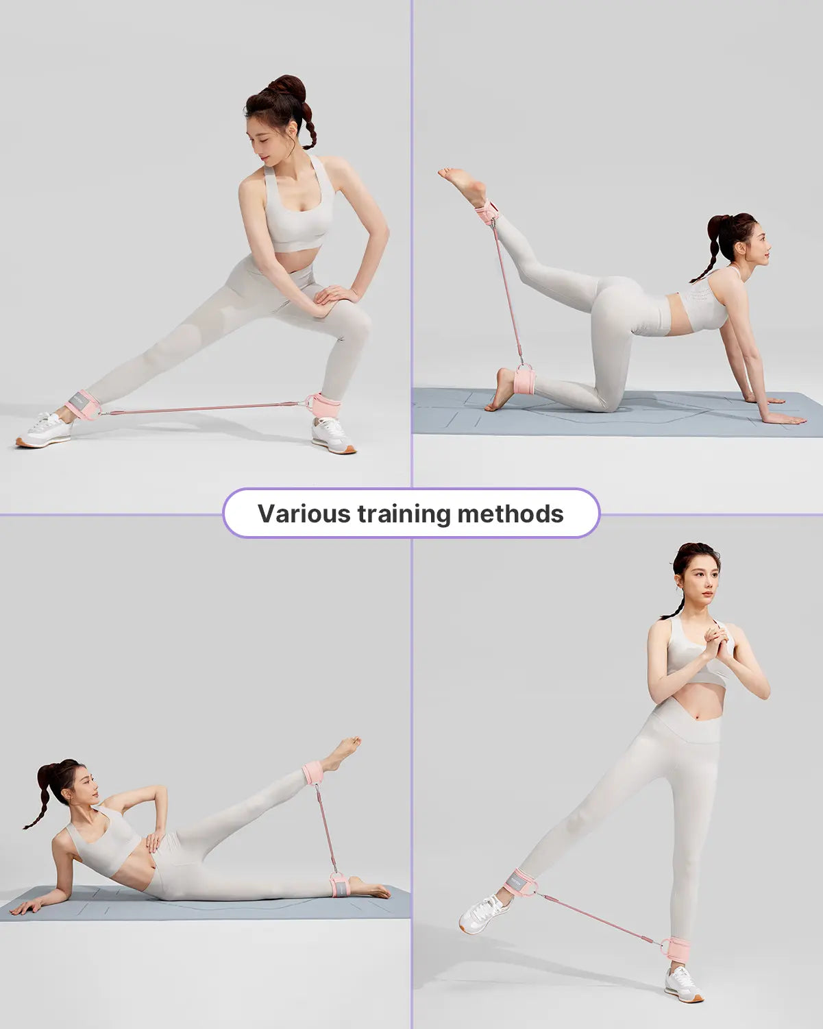 YOTTOY Ankle Resistance Bands with Cuffs Adjustable Straps for Leg & Glute Workout Butt Exercise Bands for Cable Machines Women Perfect for Hip Fitness & Booty Training