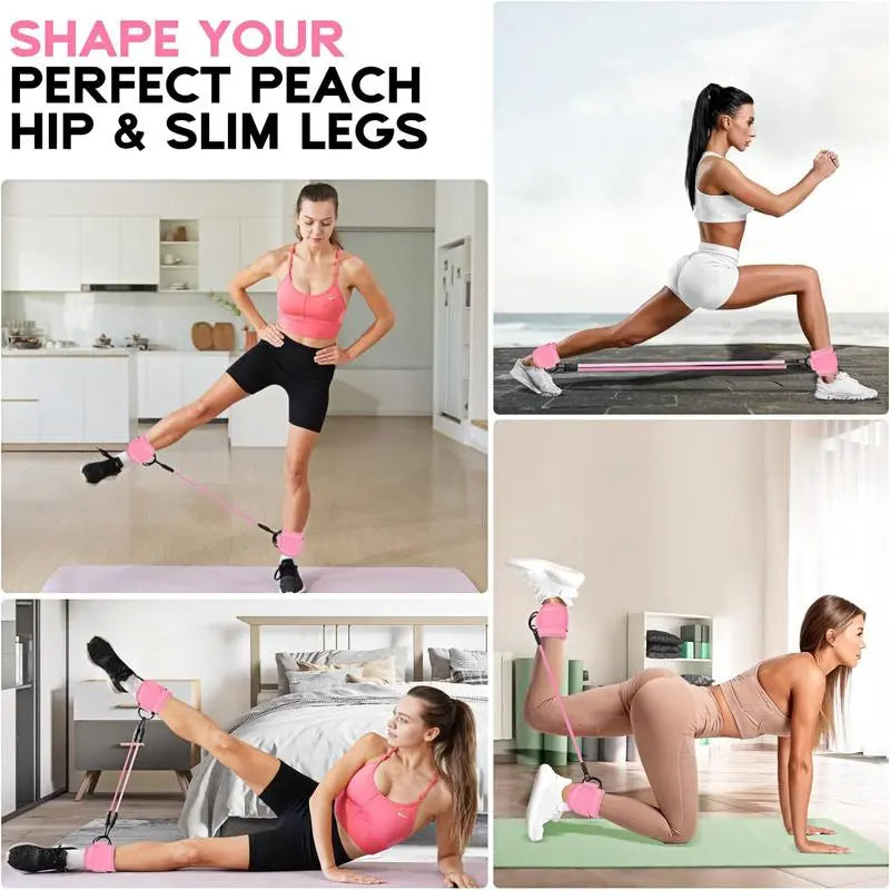 Ankle Resistance Bands W/ Padded Cuffs – Adjustable Glute & Leg Bands for Booty Kickbacks, Home/Gym/Outdoor Calisthenics + Women’S Gift Gluteal Thigh Hip Training