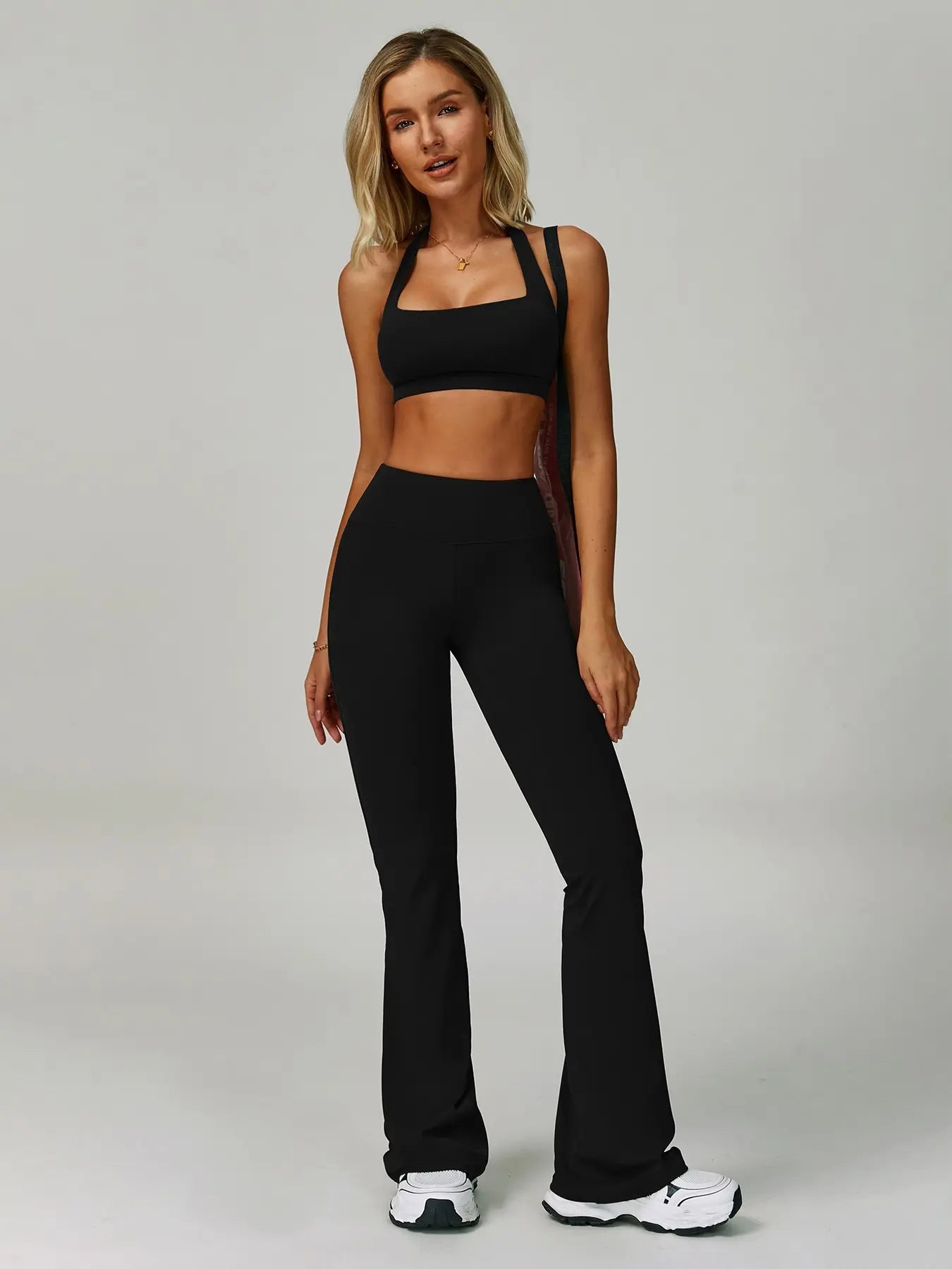 Cloud Sensory Backless Yoga Set, Halter Neck Tight Fit Quick-Dry Fitness Clothes, High-Strength Sports Wear for Women, Gym Exercise Activewear, Yoga Gym Outfits, Yoga Workout Activewear