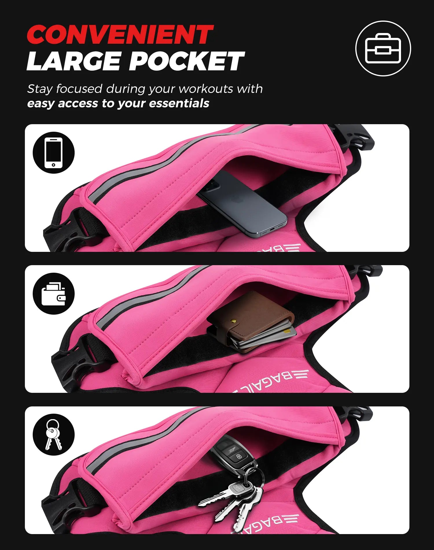 【Springstatements】Bagail Adjustable Weighted Vest 4-10Lb 12-18Lb 20-32Lb Rucking Vest for Women & Men with 6 Weights & Large Pocket Ideal for Home Workouts Running Walking Strength Training Muscle Exercise Equipment