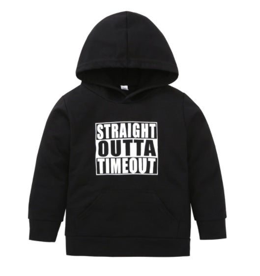 Children's Straight Outta Timeout hooded top
