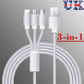 USB Charging Cable 3 In 1 Multi Head Charger For Most Devices