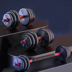 44Lbs Adjustable 2-In-1 Dumbbell Convertible Barbell & Dumbbell Quick-Change Weight System Ideal for Fitness Home Gym