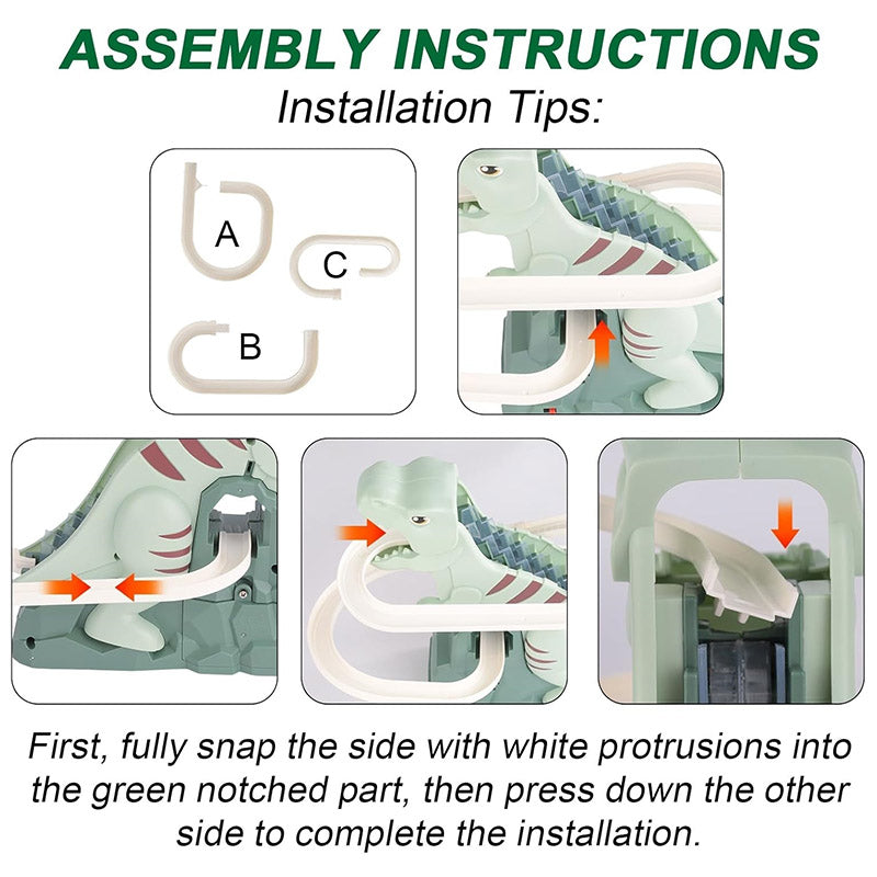 Race Track Toy With 3 Dinosaurs Tracks