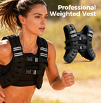 Weighted Vest for Men Women 6Lbs/8Lbs/12Lbs/16Lbs/20Lbs/25Lbs/30Lbs Weights Strength Training Running Rucking Design with Detachable Phone Pouch Reflective Stripes Adjustable Straps Enhances Home Workouts Motivational Walking Adjustable