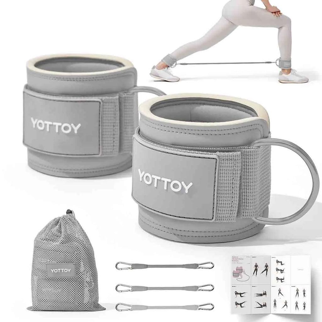 YOTTOY Ankle Resistance Bands with Cuffs Adjustable Straps for Leg & Glute Workout Butt Exercise Bands for Cable Machines Women Perfect for Hip Fitness & Booty Training