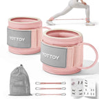 YOTTOY Ankle Resistance Bands with Cuffs Adjustable Straps for Leg & Glute Workout Butt Exercise Bands for Cable Machines Women Perfect for Hip Fitness & Booty Training