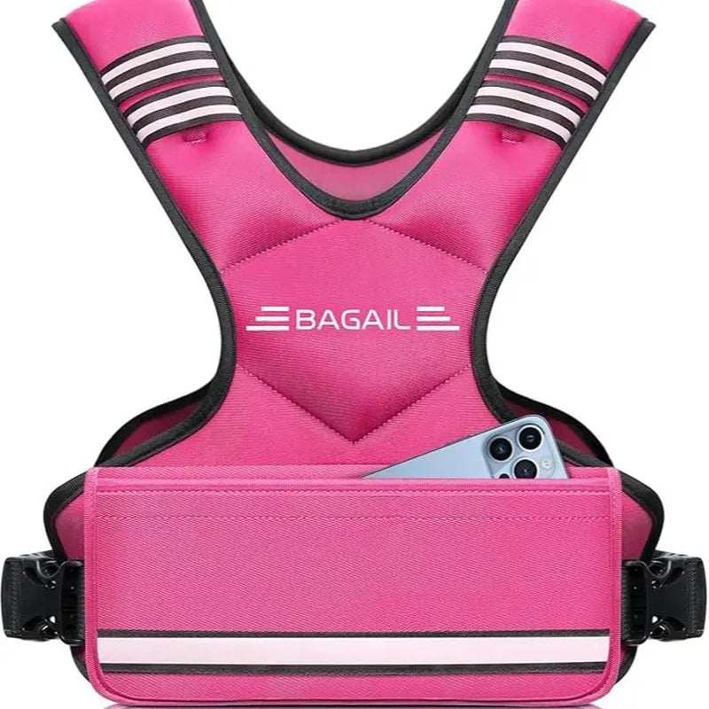 【Springstatements】Bagail Adjustable Weighted Vest 4-10Lb 12-18Lb 20-32Lb Rucking Vest for Women & Men with 6 Weights & Large Pocket Ideal for Home Workouts Running Walking Strength Training Muscle Exercise Equipment