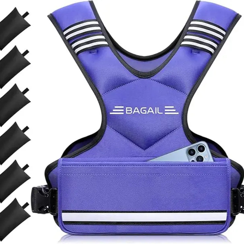 【Springstatements】Bagail Adjustable Weighted Vest 4-10Lb 12-18Lb 20-32Lb Rucking Vest for Women & Men with 6 Weights & Large Pocket Ideal for Home Workouts Running Walking Strength Training Muscle Exercise Equipment