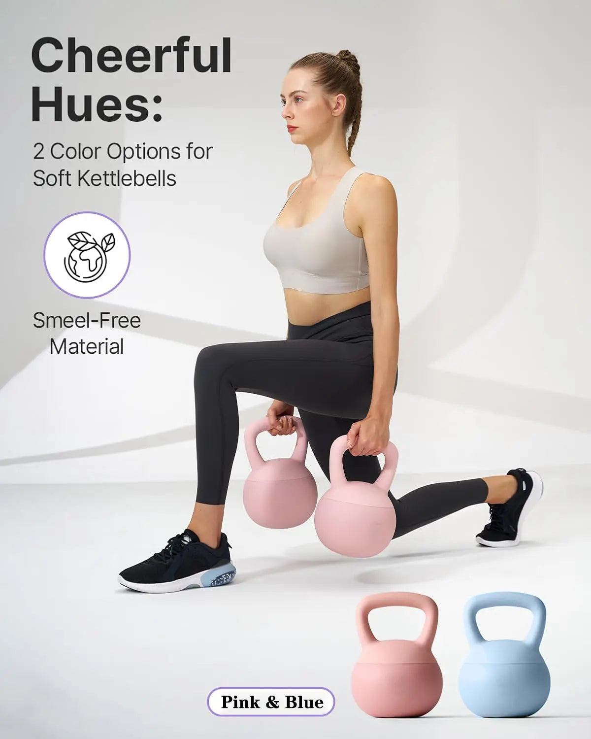 Soft Kettlebell with Handle,Soft Sided Kettlebell,Fitness Soft Kettlebells,Anti-Slip Grip, Wide-Grip Handle,Neoprene Material,Home Workout Kettlebell Weights for Strength Training,Kettlebells Set Strength and Safety Guaranteed, Beginner Gear