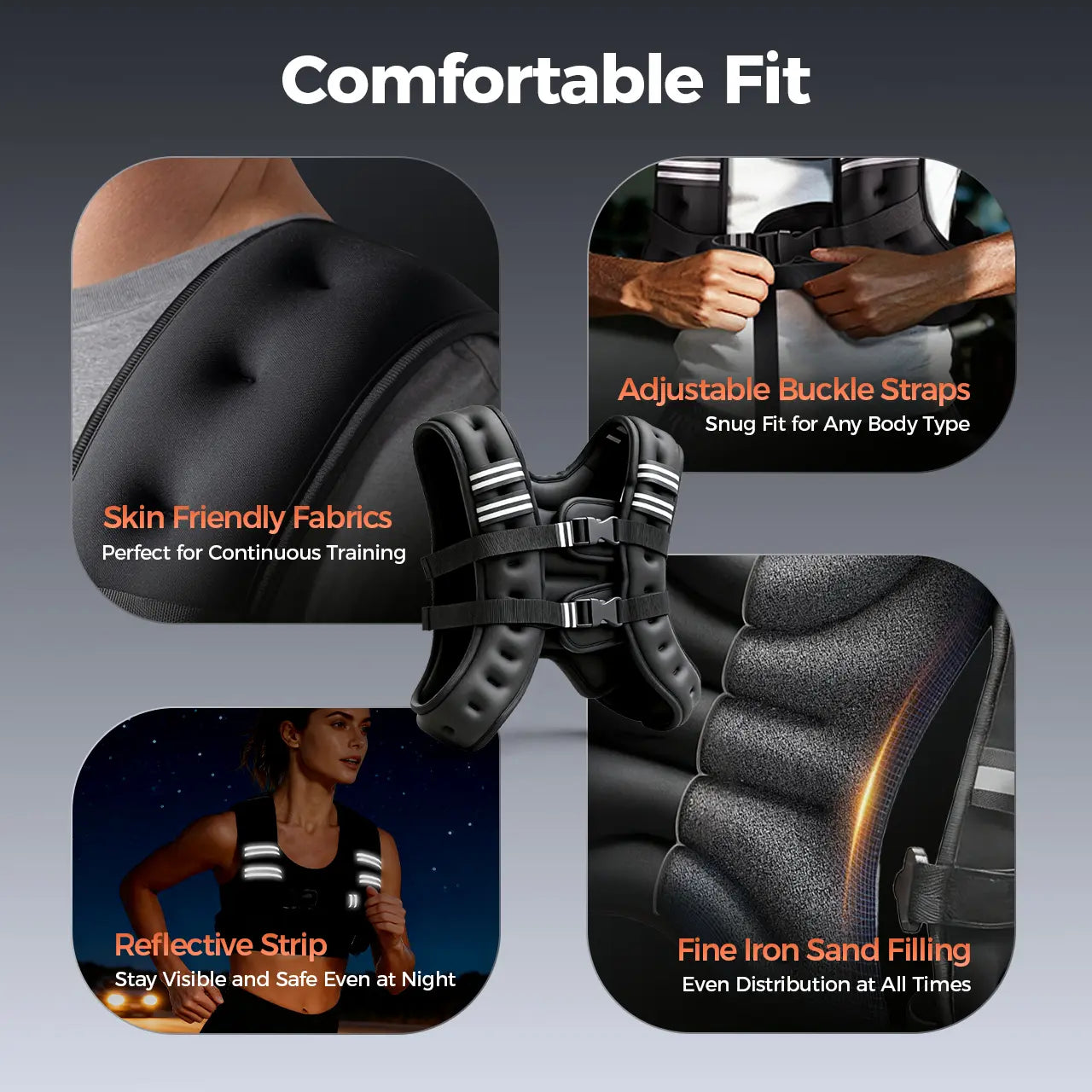 Weighted Vest for Men Women 6Lbs/8Lbs/12Lbs/16Lbs/20Lbs/25Lbs/30Lbs Weights Strength Training Running Rucking Design with Detachable Phone Pouch Reflective Stripes Adjustable Straps Enhances Home Workouts Motivational Walking Adjustable