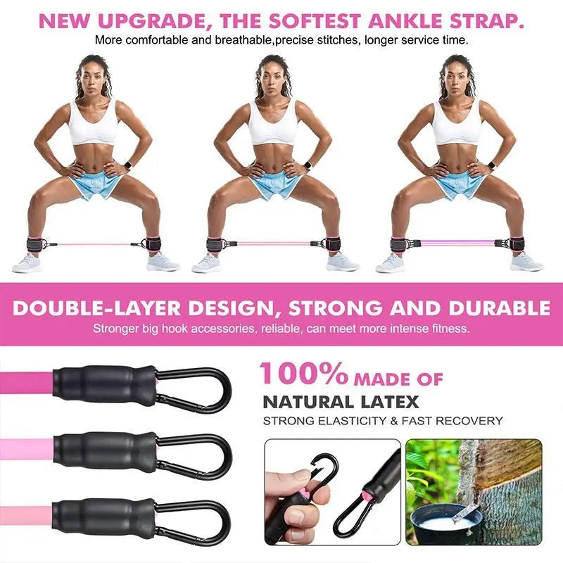 Ankle Resistance Bands W/ Padded Cuffs – Adjustable Glute & Leg Bands for Booty Kickbacks, Home/Gym/Outdoor Calisthenics + Women’S Gift Gluteal Thigh Hip Training