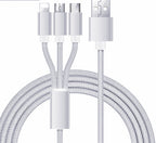 USB Charging Cable 3 In 1 Multi Head Charger For Most Devices